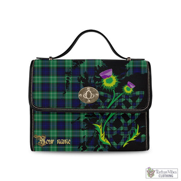 Abercrombie Tartan Waterproof Canvas Bag with Scotland Map and Thistle Celtic Accents