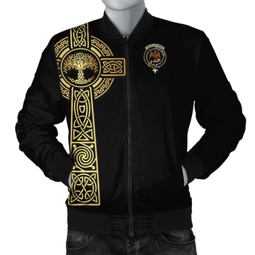 Abercrombie Clan Bomber Jacket with Golden Celtic Tree Of Life