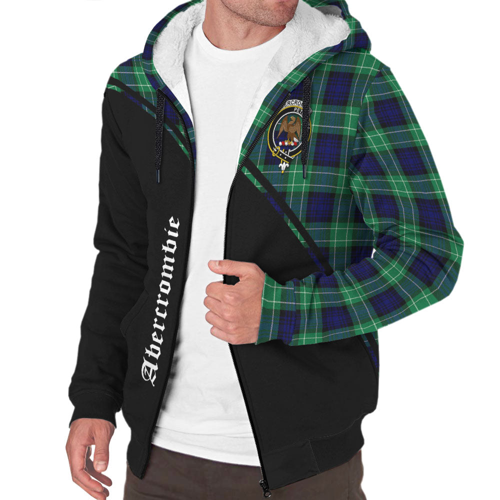 Abercrombie Tartan Sherpa Hoodie with Family Crest Curve Style Unisex - Tartanvibesclothing