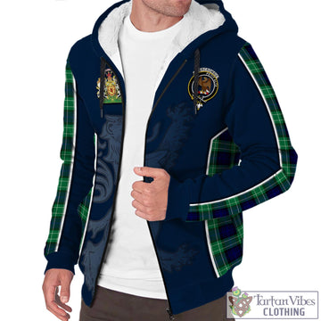 Abercrombie Tartan Sherpa Hoodie with Family Crest and Lion Rampant Vibes Sport Style