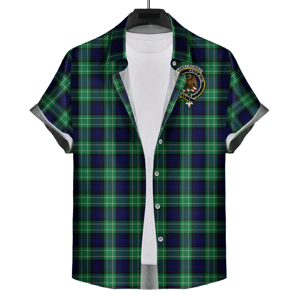 Abercrombie Tartan Short Sleeve Button Down Shirt with Family Crest - Tartanvibesclothing