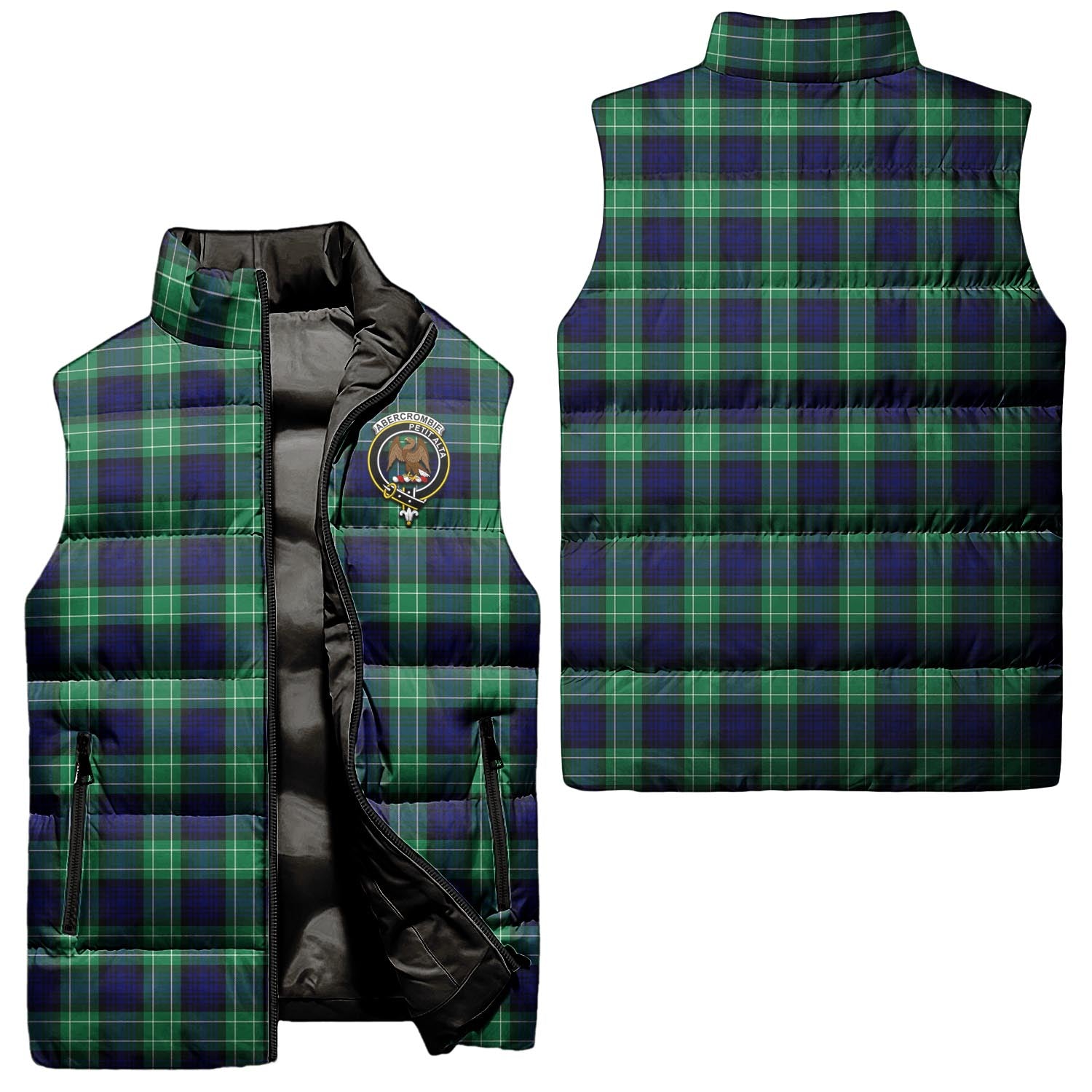 Abercrombie Tartan Sleeveless Puffer Jacket with Family Crest Unisex - Tartanvibesclothing
