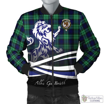 Abercrombie Tartan Bomber Jacket with Alba Gu Brath Regal Lion Emblem