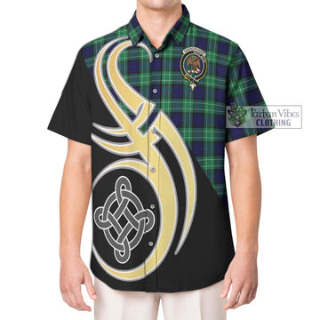 Abercrombie Tartan Short Sleeve Button Shirt with Family Crest and Celtic Symbol Style Kid - Tartan Vibes Clothing