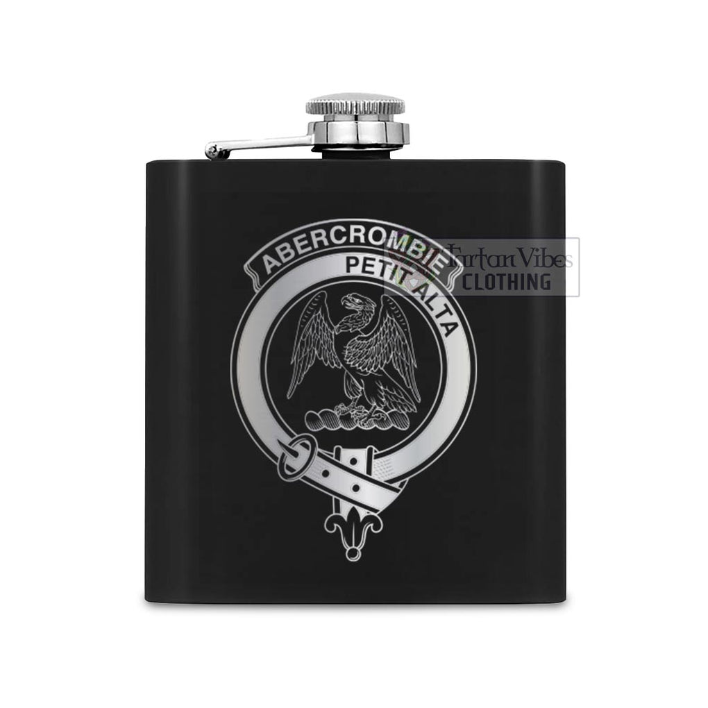 Tartan Vibes Clothing Abercrombie Crest Hip Flask Set 7oz Black Stainless Steel with A Gift Box