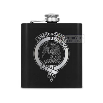 Tartan Vibes Clothing Abercrombie Crest Hip Flask Set 7oz Black Stainless Steel with A Gift Box