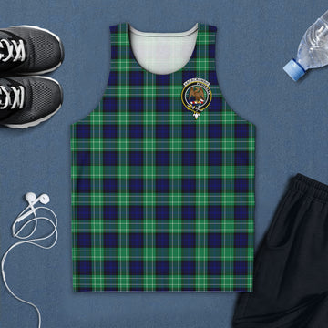 Abercrombie Tartan Mens Tank Top with Family Crest - Tartanvibesclothing