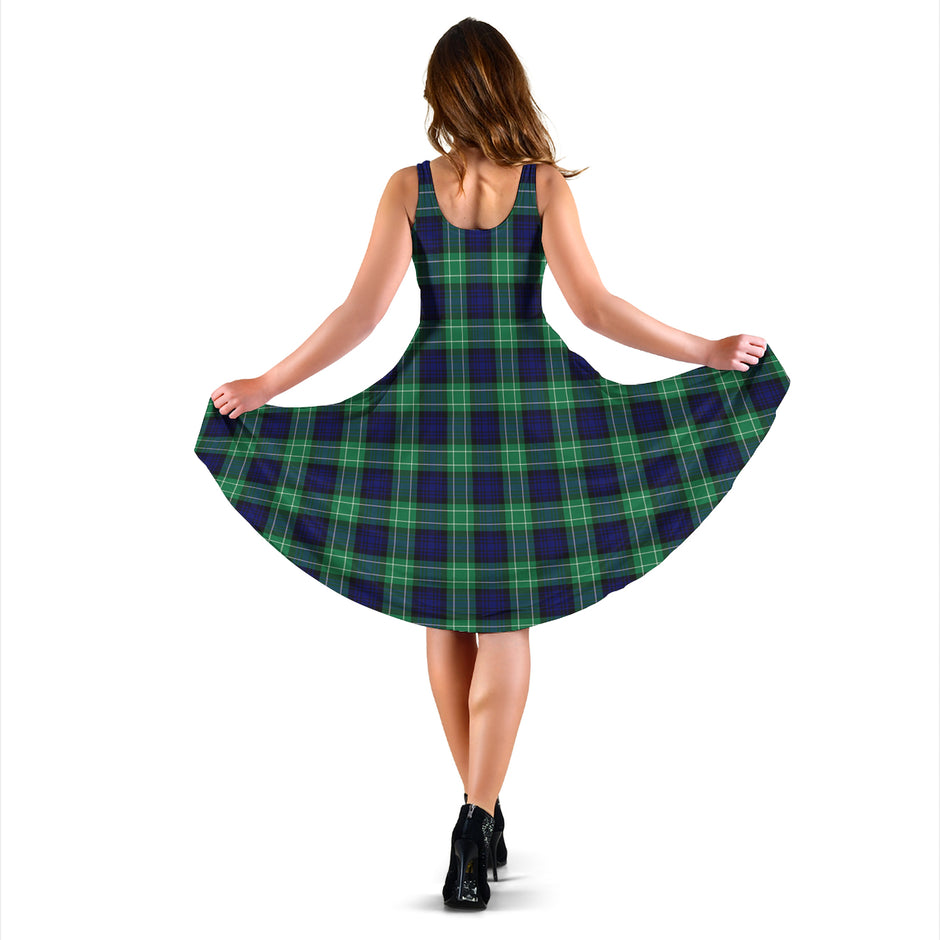 Cranstoun Tartan Women's Lapel Shirt Dress With Long Sleeve
