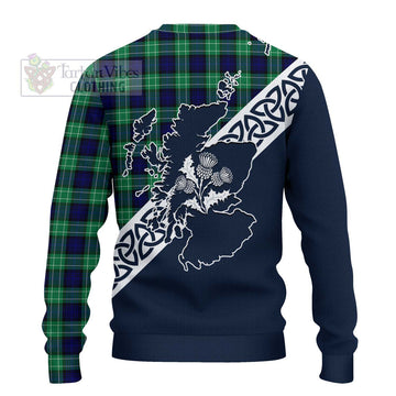 Tartan Vibes Clothing Abercrombie Tartan Knitted Sweater Featuring Thistle and Scotland Map