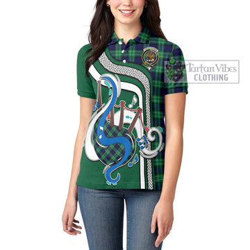 Abercrombie Tartan Women's Polo Shirt with Epic Bagpipe Style