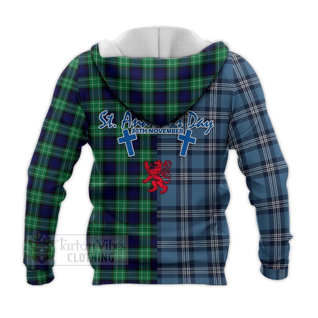 Tartan Vibes Clothing Abercrombie Tartan Knitted Hoodie Happy St. Andrew's Day Half Tartan Style