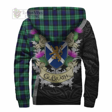 Abercrombie Tartan Family Crest Sherpa Hoodie Lion Rampant Royal Thistle Shield Celtic Inspired