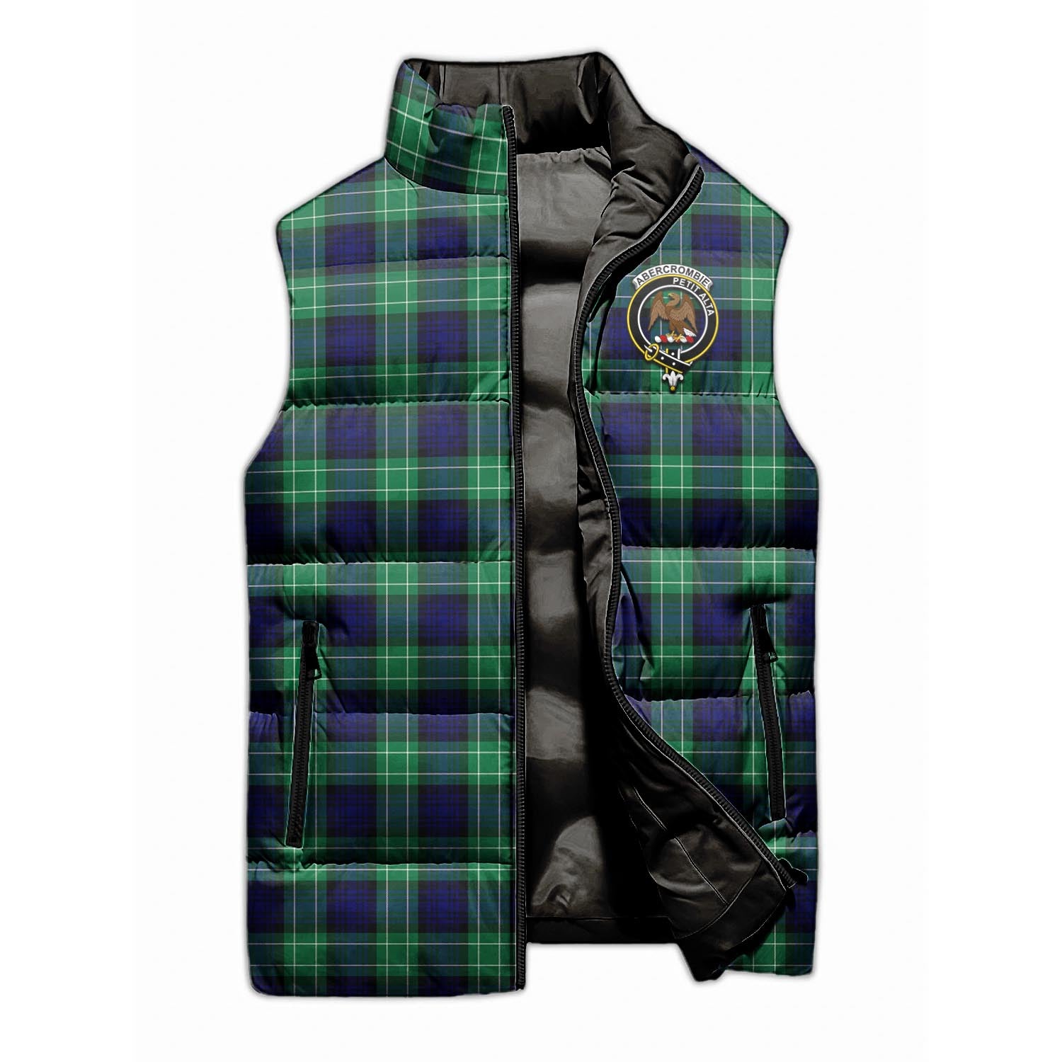 Abercrombie Tartan Sleeveless Puffer Jacket with Family Crest - Tartanvibesclothing