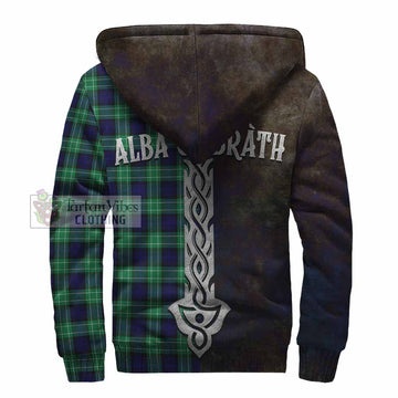 Abercrombie Tartan Family Crest Sherpa Hoodie Alba Gu Brath Be Brave Lion Ancient Style