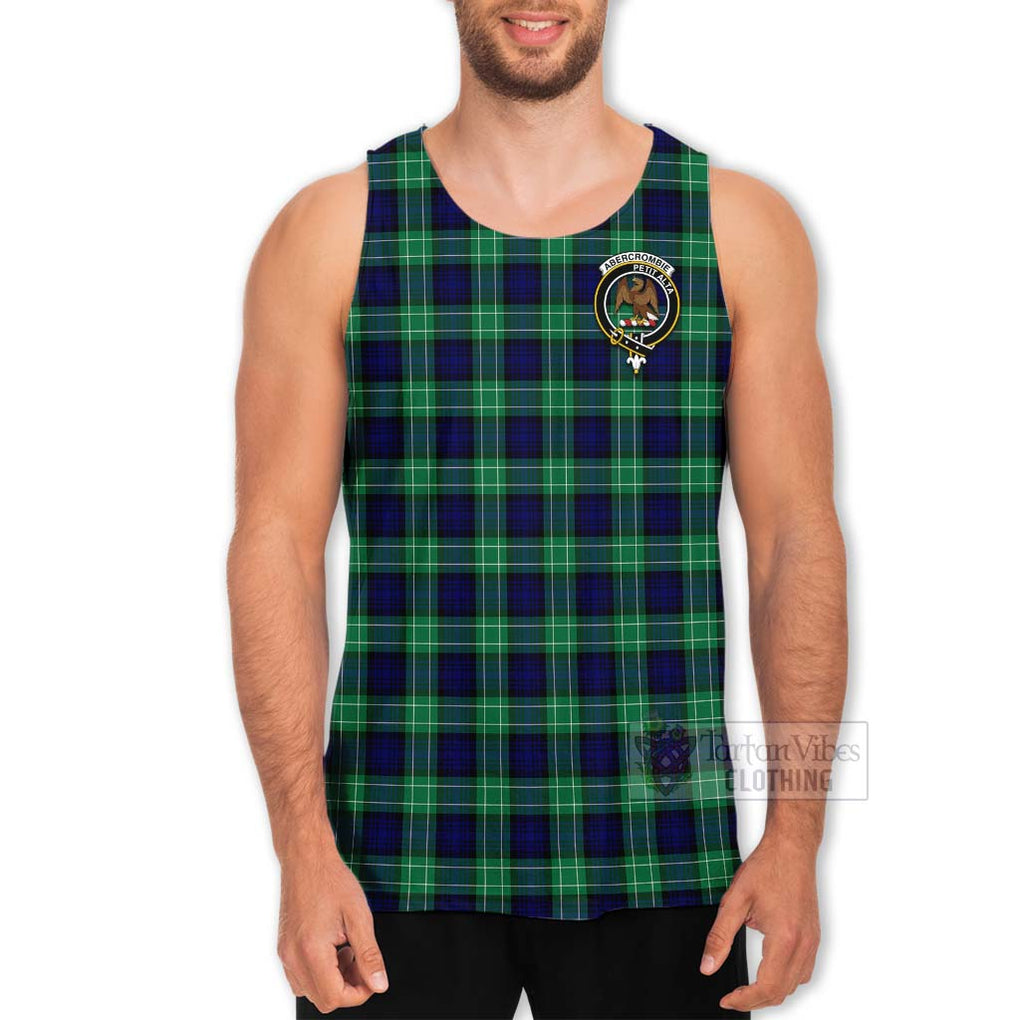 Tartan Vibes Clothing Abercrombie Tartan Men's Tank Top with Family Crest Celtic Skull Style
