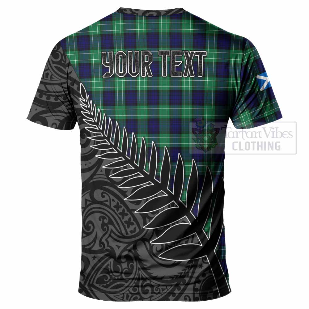 Tartan Vibes Clothing Abercrombie Crest Tartan T-Shirt with New Zealand Silver Fern Half Style