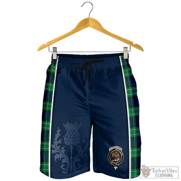 Abercrombie Tartan Men's Shorts with Family Crest and Scottish Thistle Vibes Sport Style