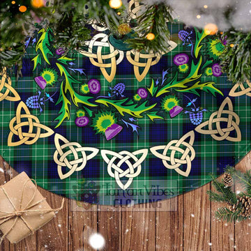 Abercrombie Tartan Christmas Tree Skirt with Thistle Celtic Knot Style - Tartan Vibes Clothing
