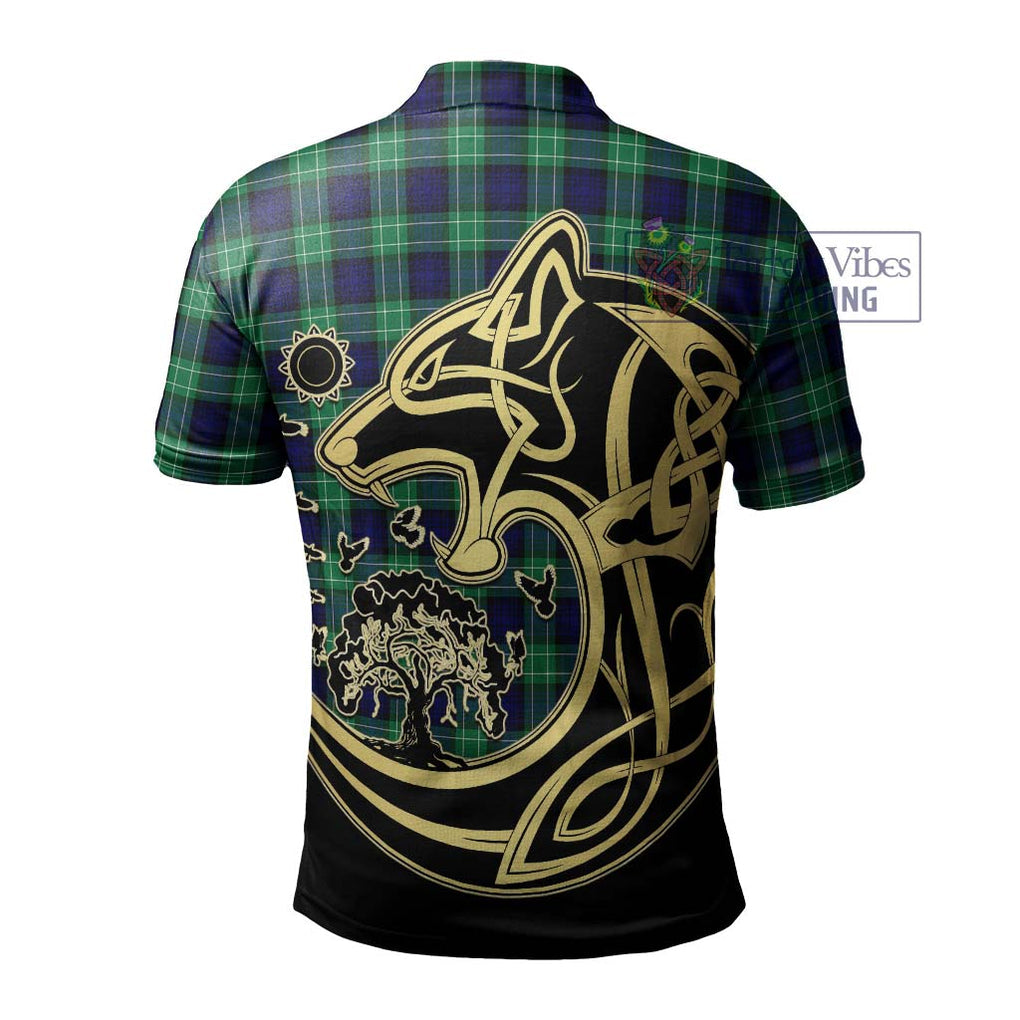Abercrombie Tartan Polo Shirt with Family Crest Celtic Wolf Style - Tartan Vibes Clothing