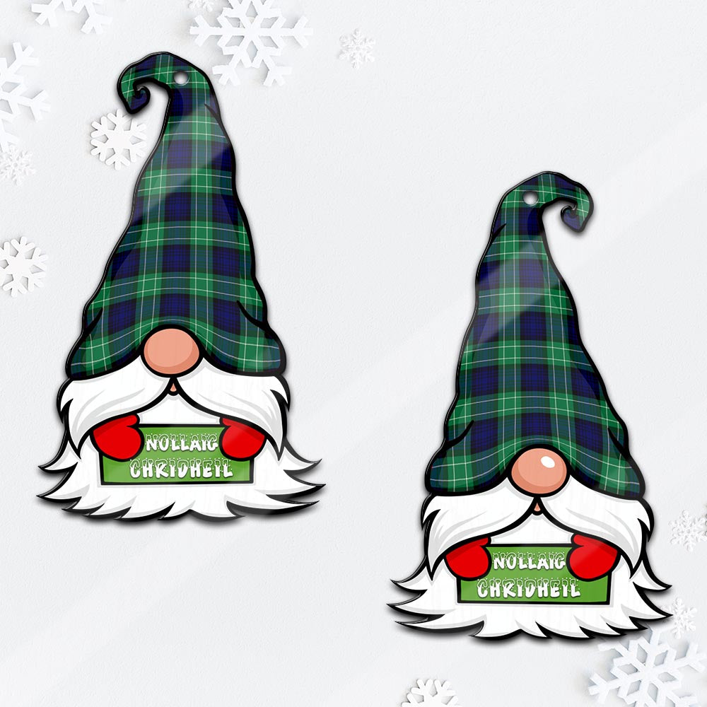 Abercrombie Gnome Christmas Ornament with His Tartan Christmas Hat Mica Ornament - Tartanvibesclothing