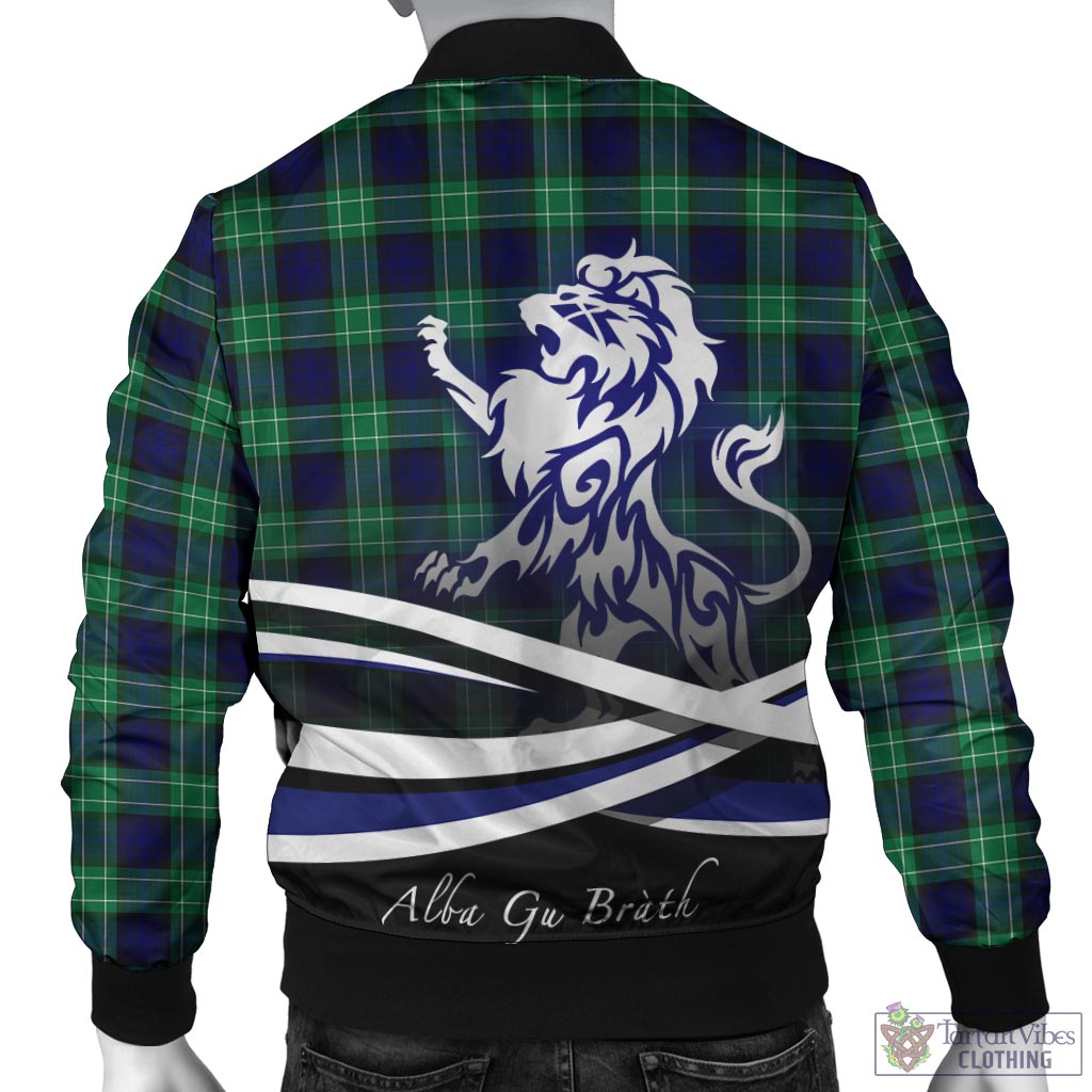 Tartan Vibes Clothing Abercrombie Tartan Bomber Jacket with Alba Gu Brath Regal Lion Emblem