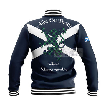 Abercrombie Tartan Lion Rampant Baseball Jacket Proudly Display Your Heritage with Alba Gu Brath and Clan Name