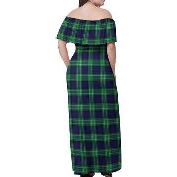 Abercrombie Tartan Off Shoulder Long Dress - Tartanvibesclothing