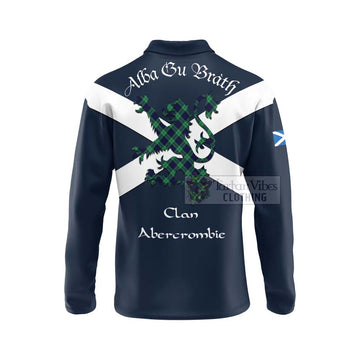 Tartan Vibes Clothing Abercrombie Tartan Lion Rampant Long Sleeve Polo Shirt – Proudly Display Your Heritage with Alba Gu Brath and Clan Name