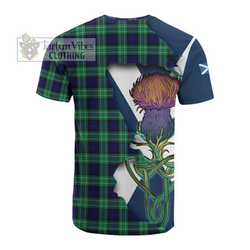 Tartan Vibes Clothing Abercrombie Tartan Family Crest Cotton T-shirt Scottish Thistle Celtic Inspired