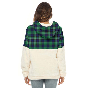 Abercrombie Tartan Half Style Women's Borg Fleece Hoodie with Half Zip