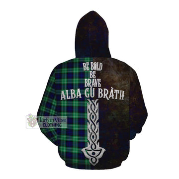 Abercrombie Tartan Family Crest Cotton Hoodie Alba Gu Brath Be Brave Lion Ancient Style