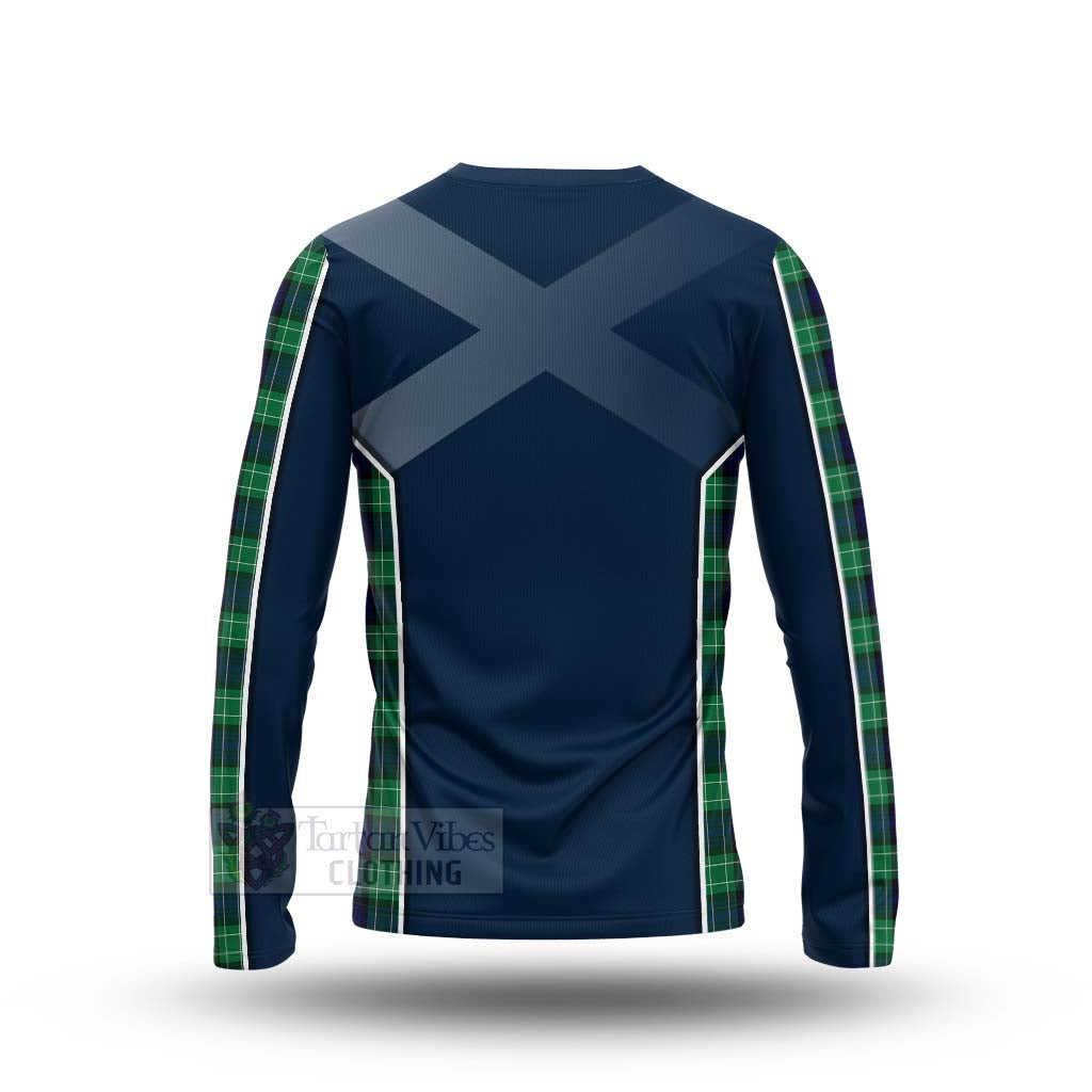 Tartan Vibes Clothing Abercrombie Tartan Long Sleeve T-Shirt with Family Crest and Scottish Thistle Vibes Sport Style