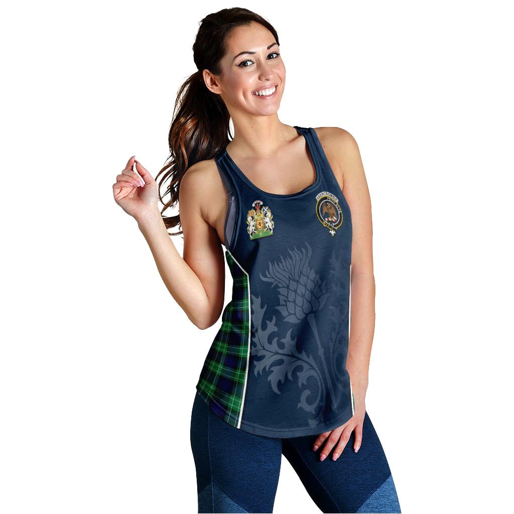 Tartan Vibes Clothing Abercrombie Tartan Women's Racerback Tanks with Family Crest and Scottish Thistle Vibes Sport Style