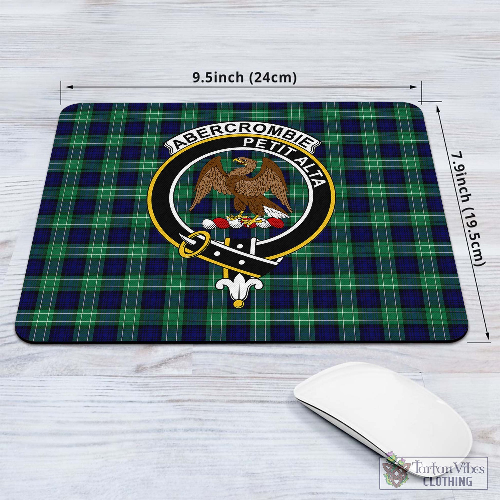 Tartan Vibes Clothing Abercrombie Tartan Mouse Pad with Family Crest