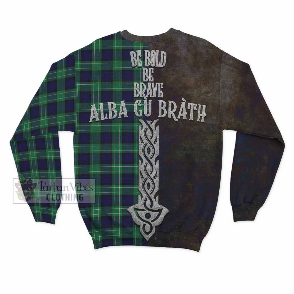 Tartan Vibes Clothing Abercrombie Tartan Family Crest Sweatshirt Alba Gu Brath Be Brave Lion Ancient Style