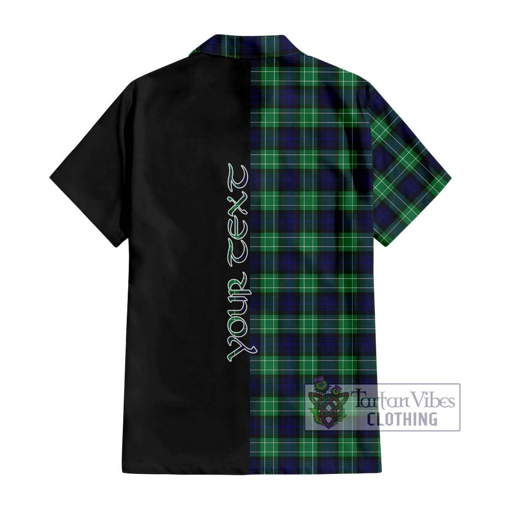 Abercrombie Tartan Short Sleeve Button Shirt with Family Crest and Half Of Me Style - Tartanvibesclothing Shop