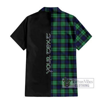 Abercrombie Tartan Short Sleeve Button Shirt with Family Crest and Half Of Me Style - Tartanvibesclothing Shop