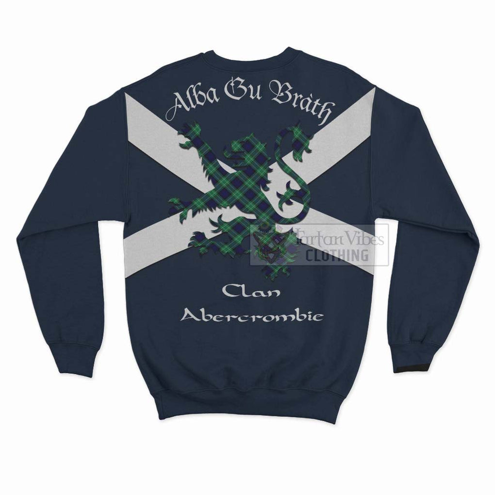 Tartan Vibes Clothing Abercrombie Tartan Lion Rampant Sweatshirt – Proudly Display Your Heritage with Alba Gu Brath and Clan Name