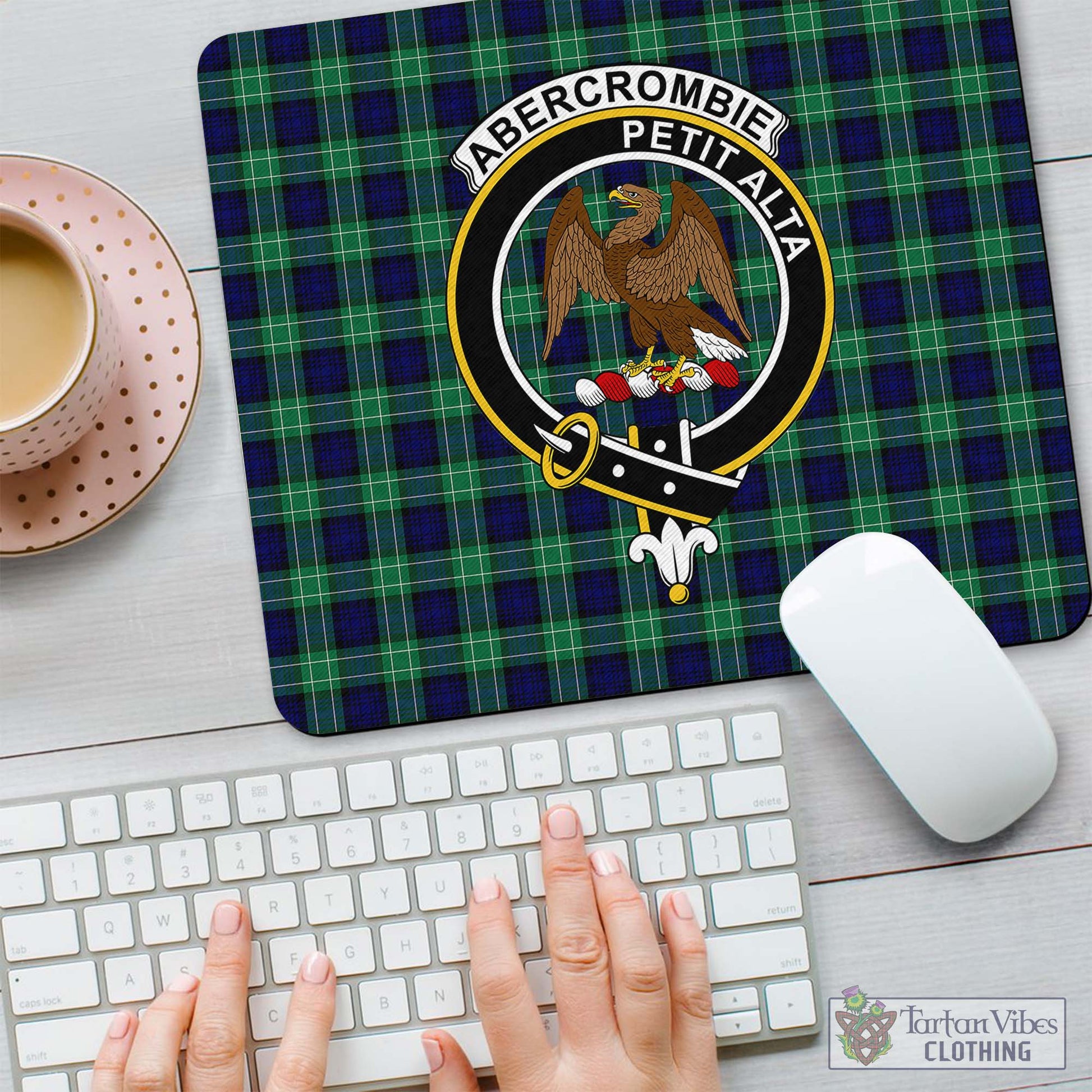 Tartan Vibes Clothing Abercrombie Tartan Mouse Pad with Family Crest