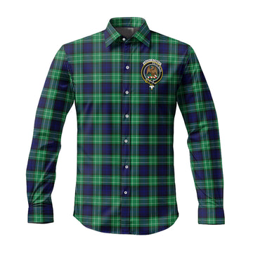 Abercrombie Tartan Long Sleeve Button Up Shirt with Family Crest