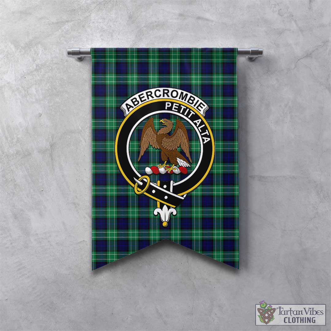 Tartan Vibes Clothing Abercrombie Tartan Gonfalon, Tartan Banner with Family Crest