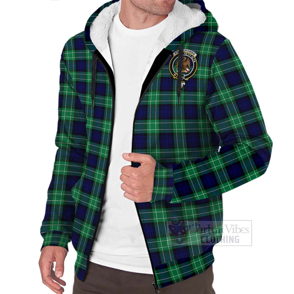 Tartan Vibes Clothing Abercrombie Tartan Sherpa Hoodie with Family Crest Celtic Skull Style
