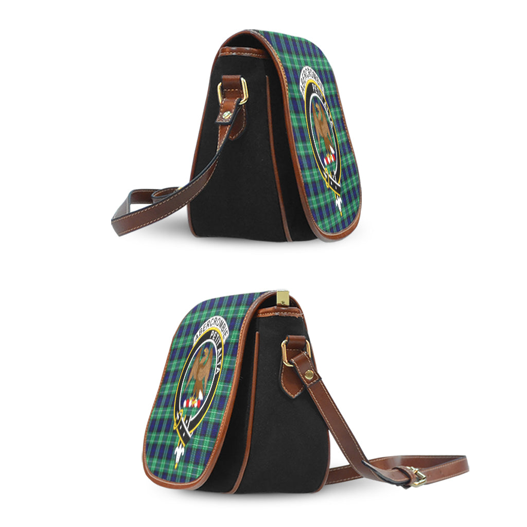 Abercrombie Tartan Saddle Bag with Family Crest - Tartanvibesclothing