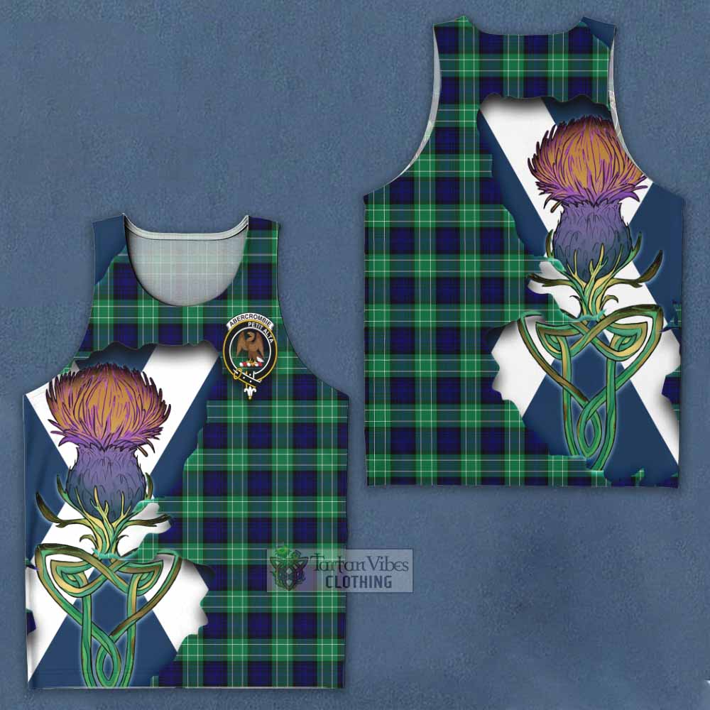 Tartan Vibes Clothing Abercrombie Tartan Family Crest Men's Tank Top Scottish Thistle Celtic Inspired
