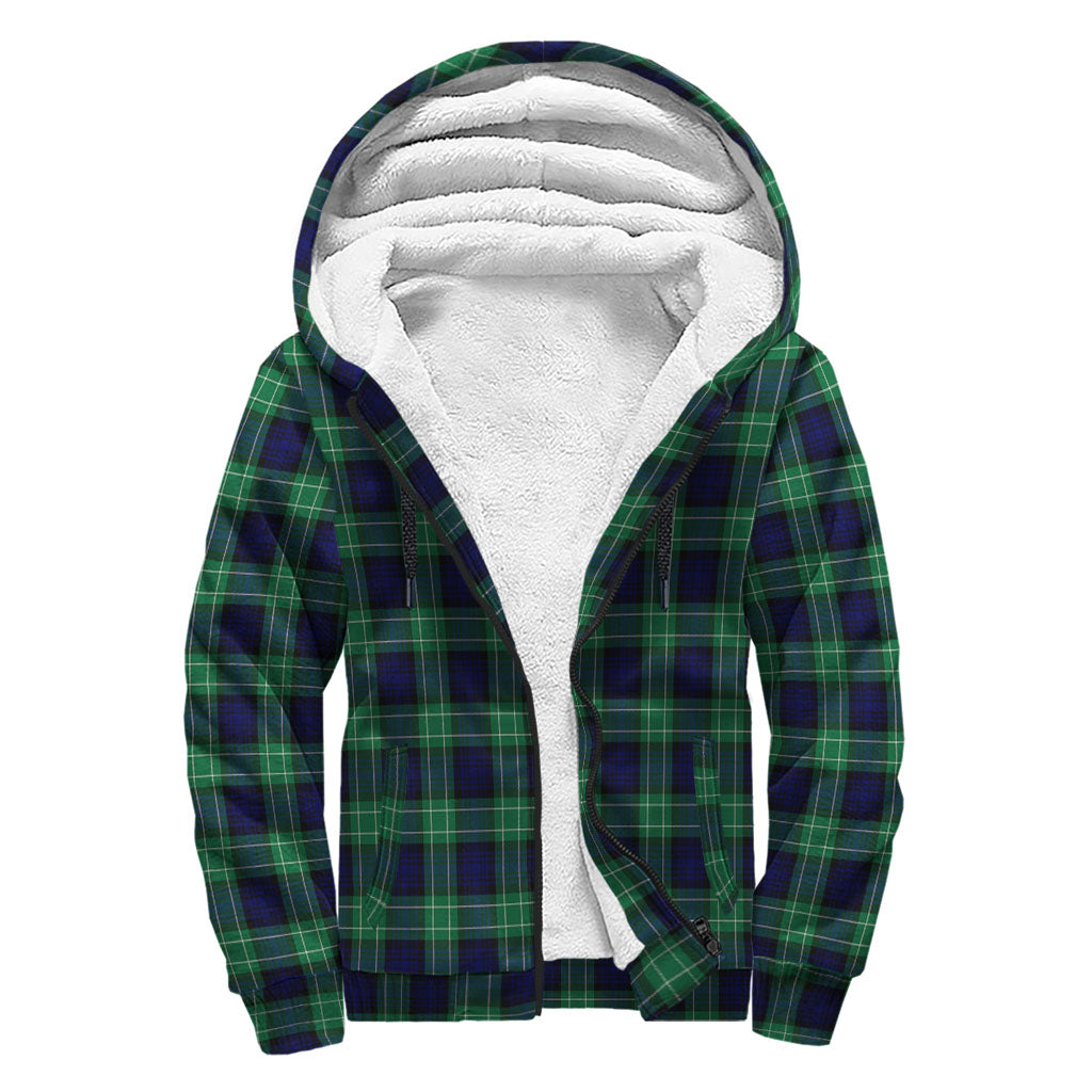 Abercrombie Tartan Sherpa Hoodie with Family Crest - Tartanvibesclothing