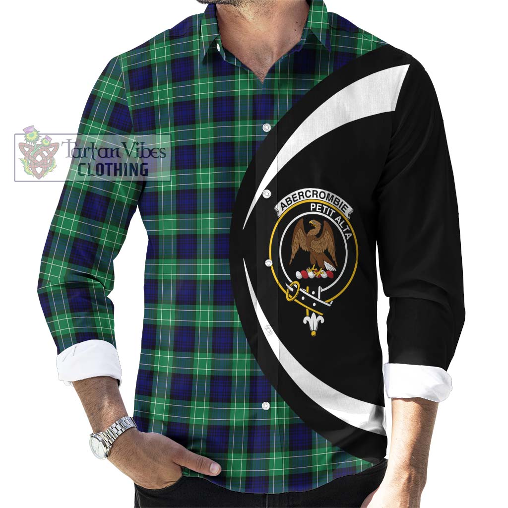 Abercrombie Tartan Long Sleeve Button Up with Family Crest Circle Style - Tartan Vibes Clothing