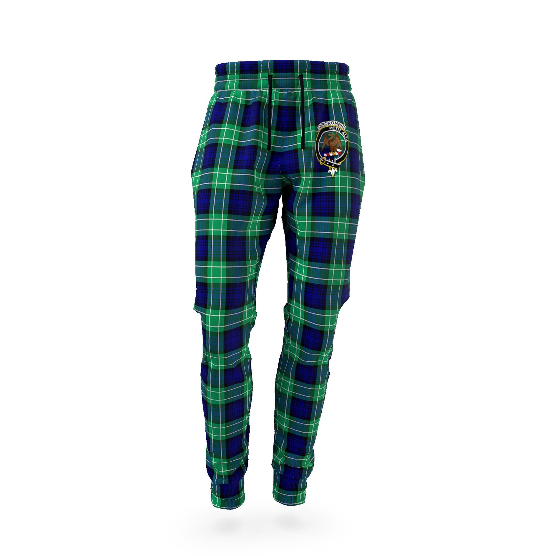 Abercrombie Tartan Joggers Pants with Family Crest - Tartan Vibes Clothing