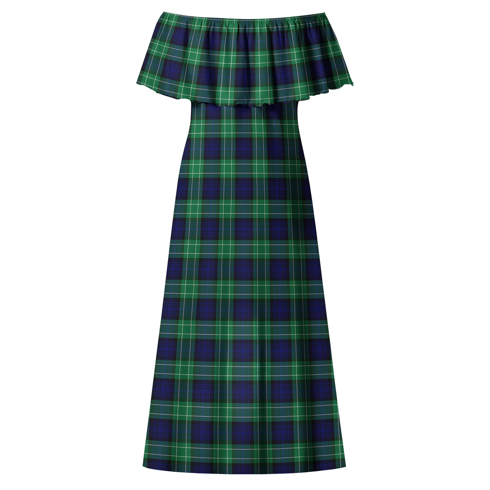 Abercrombie Tartan Off Shoulder Long Dress - Tartanvibesclothing