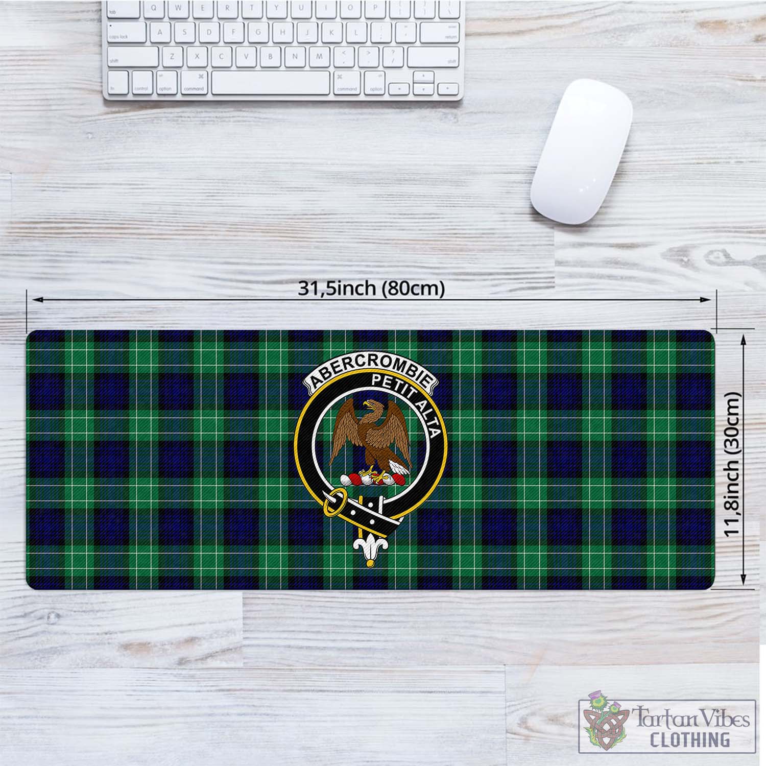 Tartan Vibes Clothing Abercrombie Tartan Mouse Pad with Family Crest