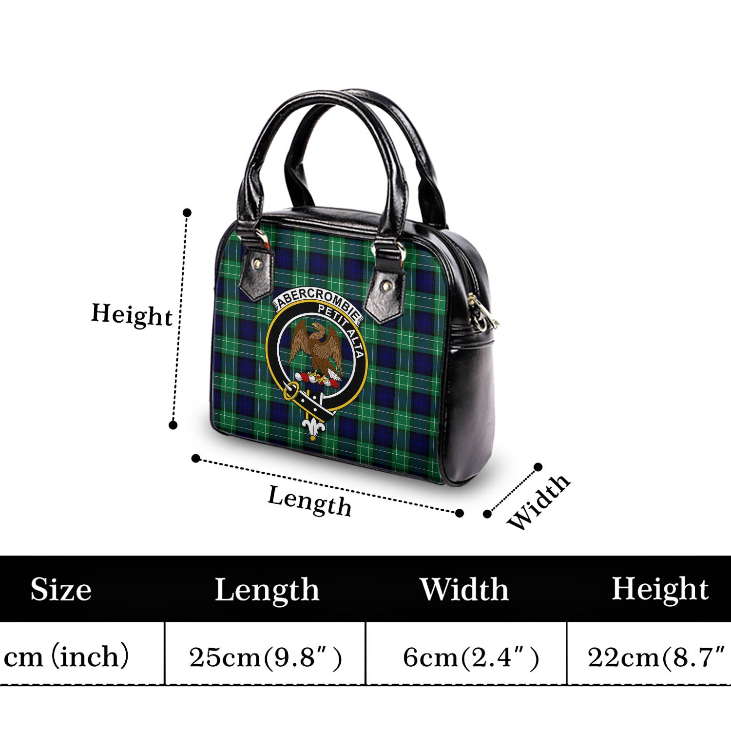 Abercrombie Tartan Shoulder Handbags with Family Crest - Tartanvibesclothing